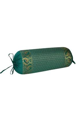 Lal Haveli Jaipuri Handmade Silk Bolster Pillow Cover for Diwan/Bed/Sofa 30 x 15 inch 2