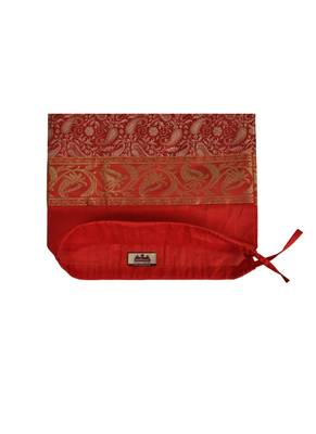 Lal Haveli Red Designer Silk Bolster Pillow Cushion Cover 30 x 15 Inch 4