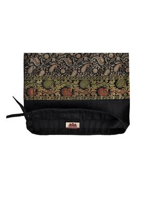 Lal Haveli Handmade Paisley Design Black Color Cylindrical Shape Pillow Cover 30 x 15 Inch 4