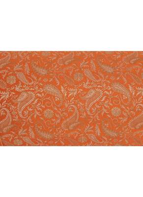 Lal Haveli Orange Color Silk Bolster Pillow Cover for Sofa Decor 30 x 15 Inch 3