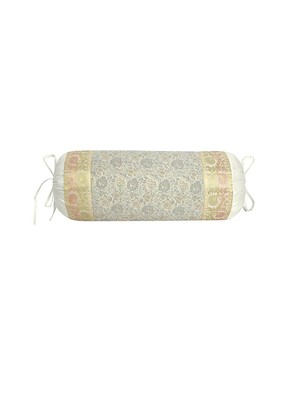 Lal Haveli Ethnic Designer Silk Round Bolster Pillow Cover 30 X 15