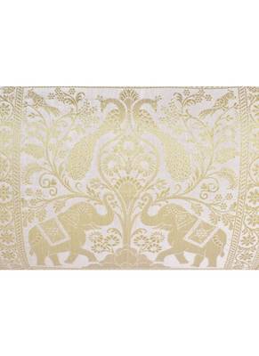 Lal Haveli White Color Peacock Design Silk Bolster Pillow Cushion Cover 30 x 15 Inch 3