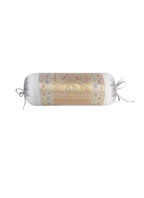 Lal Haveli Grey Sofa Decorations Silk Bolster Pillow Cushion Cover 30 x 15 Inch 1
