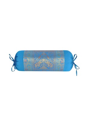 Lal Haveli Handmade Elephant Peacock Design Silk Fabric Round
