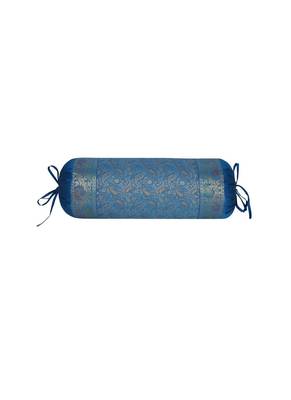 Lal Haveli Paisley Design Silk Bolster Pillow Cover 30 x 15 Inch 1