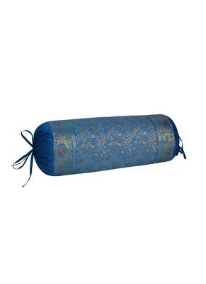 Lal Haveli Paisley Design Silk Bolster Pillow Cover 30 x 15 Inch 2