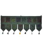 Handcrafted Patchwork Embroidered Design Cotton Door Hanging 37 X 17 Inches