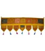 Vintage Door Hanging Zari Embroidery Patchwork Tapestry 43 By 16 Inches