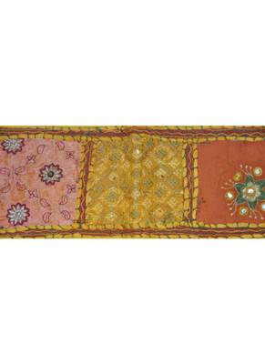 Vintage Door Hanging Zari Embroidery Patchwork Tapestry 43 By 16 Inches 2