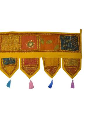 Vintage Door Hanging Zari Embroidery Patchwork Tapestry 43 By 16 Inches 4