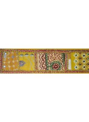 Vintage Door Hanging Zari Embroidery Patchwork Tapestry 43 By 16 Inches 2