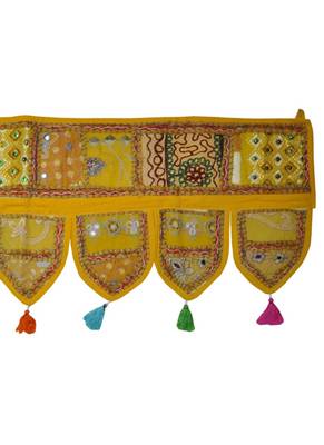 Vintage Door Hanging Zari Embroidery Patchwork Tapestry 43 By 16 Inches 4