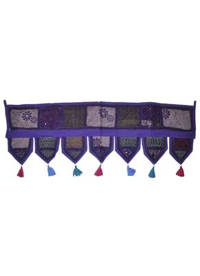 Vintage Door Hanging Zari Embroidery Patchwork Tapestry 43 By 16 Inches 1