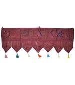 Handmade Embroidered Cotton Mirror Work Door Hanging Toran 42 By 16 Inches