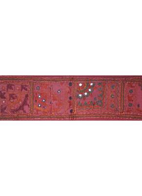 Handmade Embroidered Cotton Mirror Work Door Hanging Toran 42 By 16 Inches 2