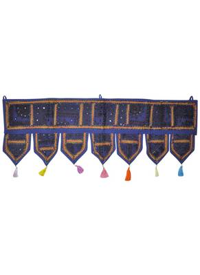 Decorative Cotton Mirror Work Embroidered Door Hanging Toran 42 By 16 Inches 1