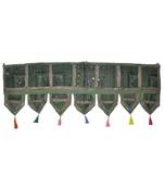 Lal Haveli Heavy Embroidered Cotton Mirror Work Door Hanging Toran 42 By 16 Inches