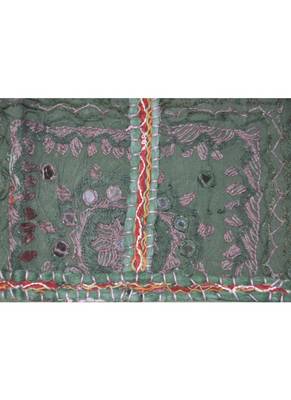 Lal Haveli Heavy Embroidered Cotton Mirror Work Door Hanging Toran 42 By 16 Inches 3