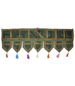 Cotton Mirror Work Embroidered Designer Door Hanging Toran 42 By 16 Inches