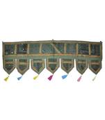 Handmade Mirror Work Embroidered Cotton Door Hanging Toran 42 By 16 Inches
