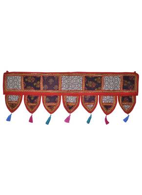 Handmade Patchwork Embroidery Cotton Door Hanging 42 By 16 Inches 1