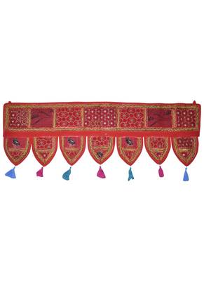 Handmade Patchwork Embroidery Cotton Door Hanging 42 By 16 Inches 1