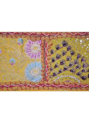 Rajasthani Patchwork Embroidery Cotton Door Hanging 42 By 16 Inches 2