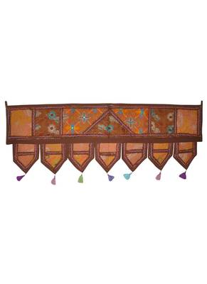 Unique Jaipuri Embroidery Patchwork Cotton Door Hanging 42 By 16 Inches 1