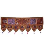 Heavy Embroidery Work Patchwork Cotton Door Hanging 42 By 16 Inches