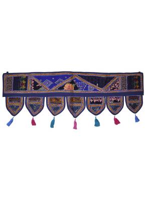 Handmade Embroidery Work Patchwork Cotton Door Hanging 42 By 16 Inches 1