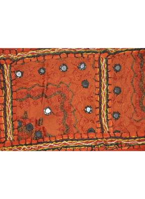 Lal Haveli Elegant Handmade Traditional Design Embroidery Patchwork Design Cotton Tapest. 2