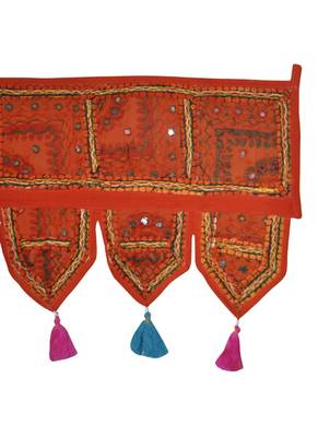 Lal Haveli Elegant Handmade Traditional Design Embroidery Patchwork Design Cotton Tapest. 4