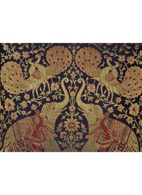Lal Haveli Designer Silk Fabric Sofa Cushion Cover 16 X 16 inches 2