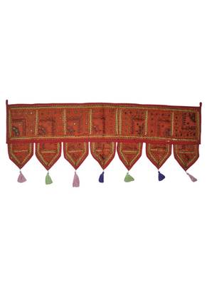 Traditional Design Embroidered Decorative Cotton Tapestries 107 x 40 Cm 1