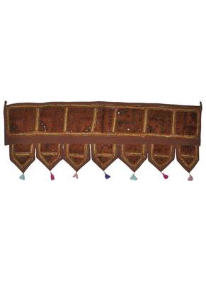 Indian Traditional Embroidered Design Cotton Tapestries 107 x 40 Cm 1
