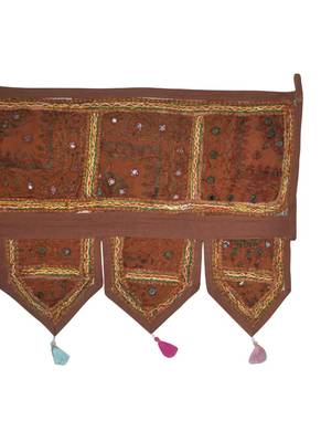 Indian Traditional Embroidered Design Cotton Tapestries 107 x 40 Cm 4