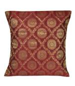 Lal Haveli Ethnic Elegant Silk Cushion Cover Sofa Decor 16 X16 inches