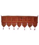 Traditional Embroidered Patchwork Design Cotton Door Valance 107 x 40 Cm