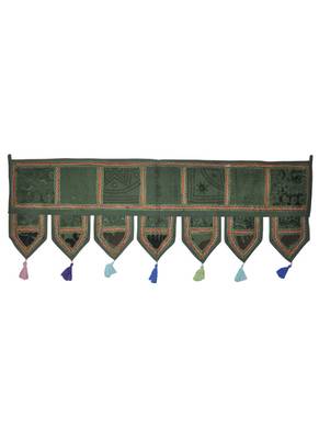 Traditional Embroidery Patchwork Design Indian Door Hanging Toran 107 x 40 Cm 1