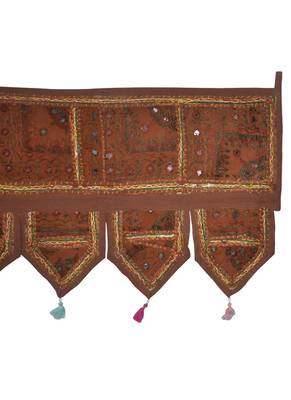 Lalhaveli Decorative Embroidered Work Design Mirror Tapestries 107 x 40 Cm 4