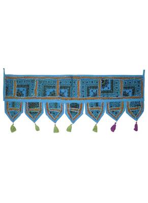 Indian Handmade Embroidery Patchwork Decorative Cotton Door Valance 107 x 40 Cm 1