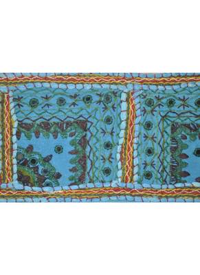 Indian Handmade Embroidery Patchwork Decorative Cotton Door Valance 107 x 40 Cm 2