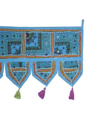 Indian Handmade Embroidery Patchwork Decorative Cotton Door Valance 107 x 40 Cm 4