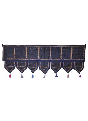 Rajasthani Handmade Embroidery Mirror Work Design Door Valance 107 x 40 Cm 1
