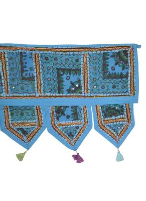 Traditional Design Embroidered Work Door Toran Brown Color 107 x 40 Cm 4