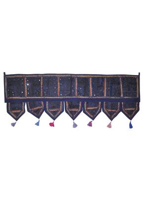 Handmade Embroidered Work Design Patchwork Door Valance Brown Color 107 x 40 Cm 1