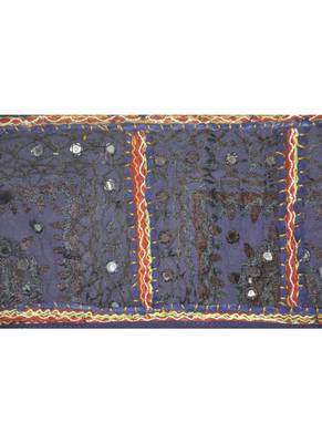 Handmade Embroidered Work Design Patchwork Door Valance Brown Color 107 x 40 Cm 2