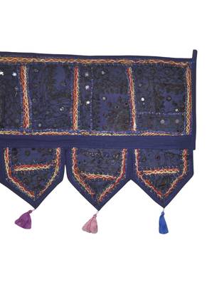 Handmade Embroidered Work Design Patchwork Door Valance Brown Color 107 x 40 Cm 4