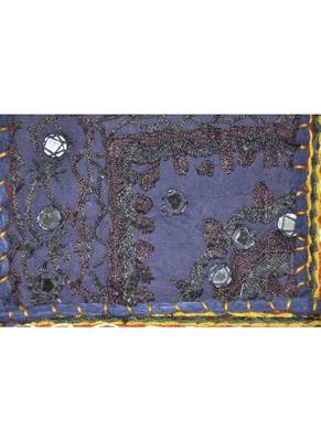 Lalhaveli Ethnic Patchwork Mirror Work Cotton Door Hanging 42 By 16 Inches Blue 3