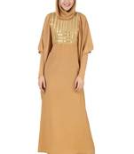 MyBatua Zareenah Beige Crepe Kaftan
